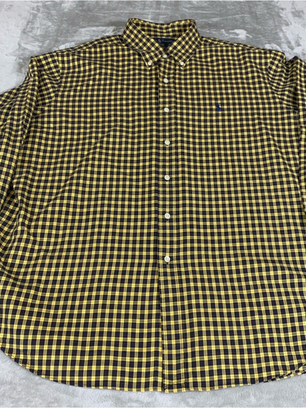 Ralph Lauren Classic Fit XXL Yellow and Black Check Button-Down‎ Shirt